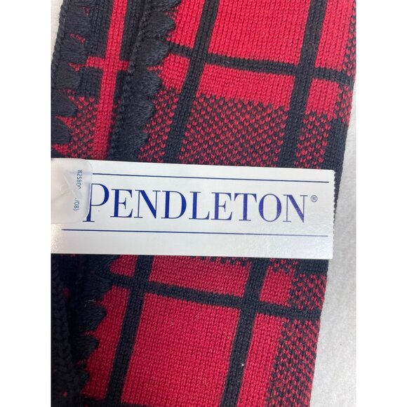 Unisex One Size Pendleton Red and Black Plaid Scarf New - Picture 2 of 6